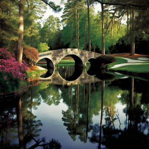 Augusta National Golf Club has many world-renowned and beautiful holes, but the most beautiful of them all is the “12th hole.” Known as the “Golden Bell,” this famous par 3 hole is a picturesque view that is known around the world. A white bridge over the pond and flower beds create a beautiful landscape, and the shot that crosses the pond to the green is known as one of the most beautiful scenes in golf history.–1200w.630h