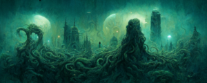 Cthulhu, ryleigh, underwater city, cosmic horror –v 3 –ar 5:2