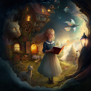The world of magic and wonder Eva, storybook illustration