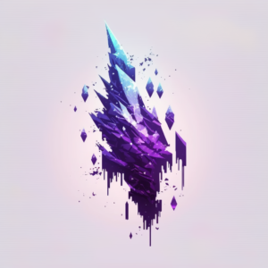ice shard logo in purple colors, minimal style, vector style, 8-bit pixel artwork