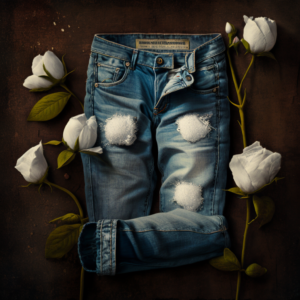 cotton crop with jeans paint art