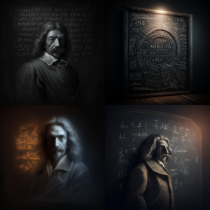 The mathematical terms on the blackboard, the behavior that Descartes is describing, the way it’s shining, the way it’s not dark, antimatter, 4K