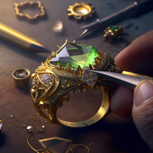 jeweler hand making jewelry gold diamonds unreal engine –v 4