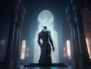 The Alien who created by Dan O’Bannon praying in the middle of the churc,catholic church,strong sense of religion,holy light,futuristic,ultra-detalied,sharp foas,volumetric,cinematic lighting, –ar 8:6 –v 4
