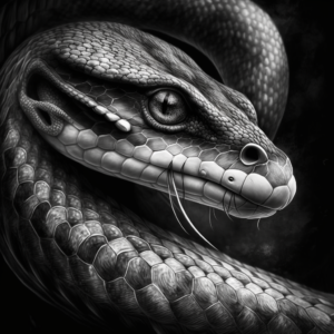 dangerous snake drawning black and white