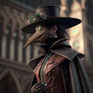 woman plague doctor, unreal engine, hyper detailed, sharp focus, hyper realistic, photo quality, hd,4k, 300dpi, print quality,cinematic lighting,