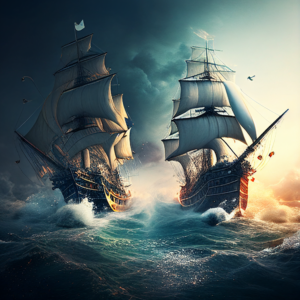 sea ​​battle between ships