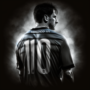 messi shirt+3D+argentin+number10+on black back