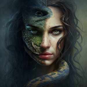 woman snake realism