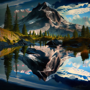 digital photography stream mountain reflection