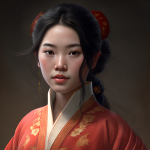 girl, black hair, chinese ancient clothes