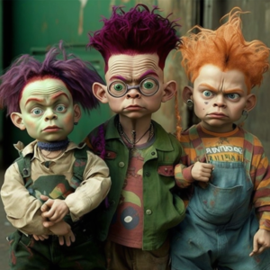 The Rugrats in live action ,photorealistic